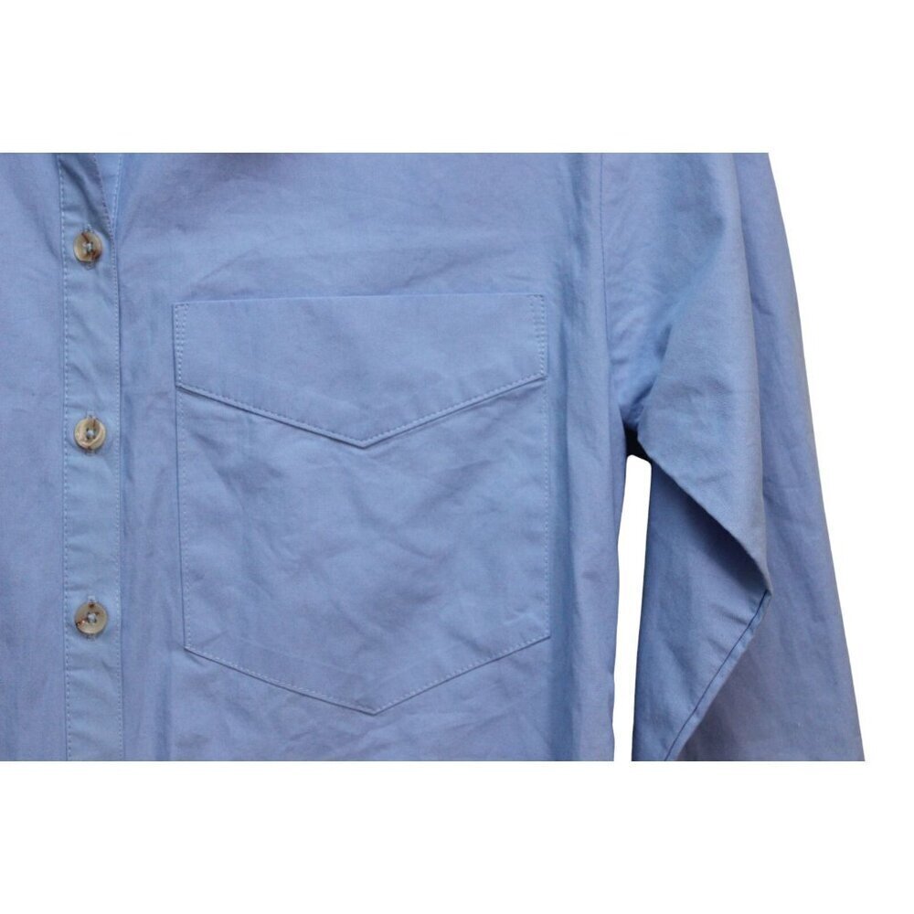 Anthropologie Maeve Shirt Dress XS Petite Blue Midi Long Sleeve Preppy Casual - Picture 9 of 14